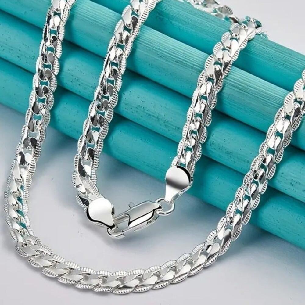 925 Chain Necklace Petite Size Sterling Silver Cuban Snake Birthday Christmas